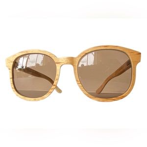 Vintage Designer Natural Wood Sunglasses